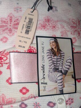 NEW Victoria's Secret The Fireside Long Jane PJ 2pc Pajamas Set Womens XL